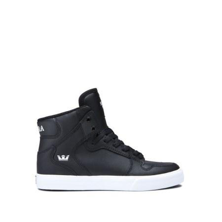 Supra Vaider Kids High Tops Shoes Black UK 15NHT